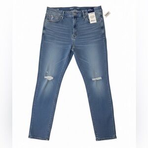Old Navy Extra High Rise Rockstar Super Skinny Distressed Blue Jeans Size 18